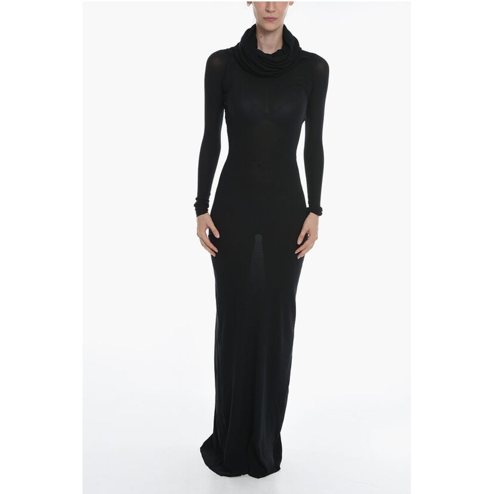 Balenciaga Turtleneck Stretchy Long Sleeved Maxi Dress