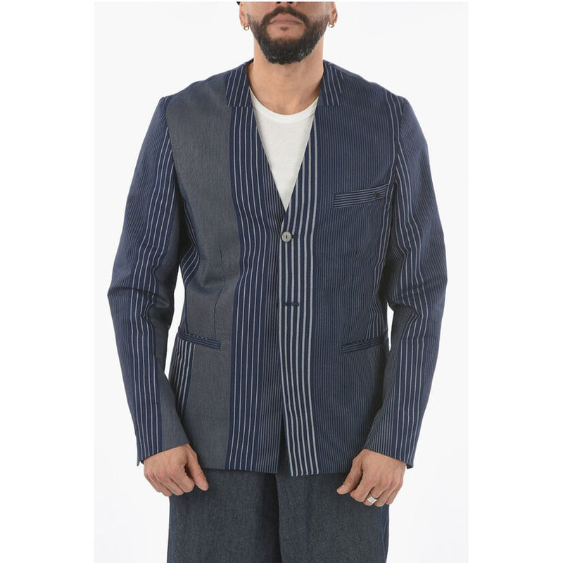 Ixos Striped Center Split V-Neck FALERIO 2-Buttons Blazer