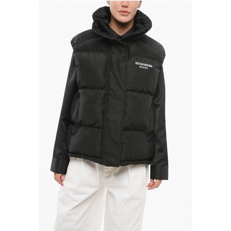 Dolce & Gabbana Sleeveless Down Jacket with Velcro Closure