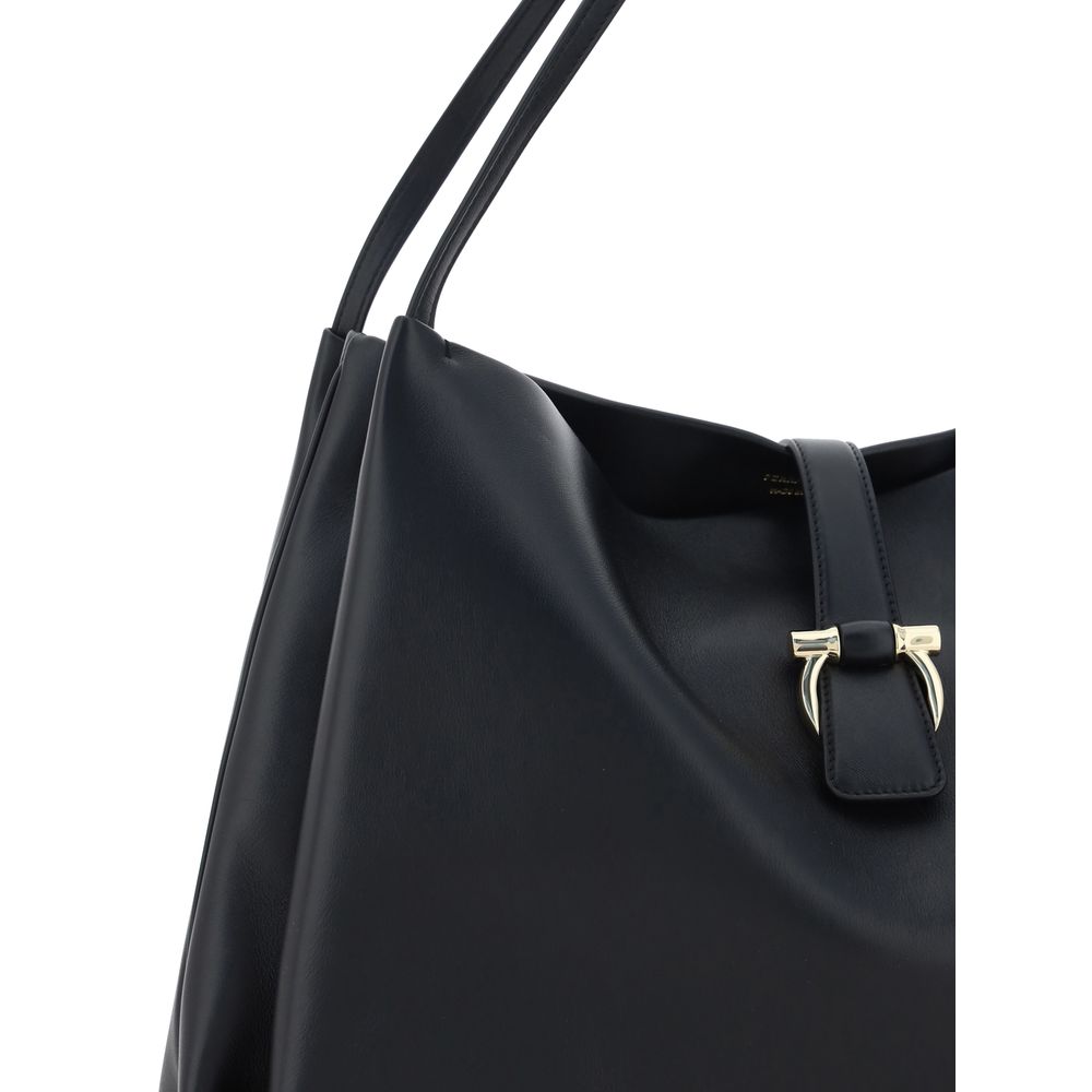 Ferragamo Black Calf Leather Bos Taurus Handbag - ClickThatClicks 