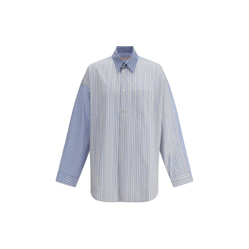 Marni Light Blue Cotton Pattern Shirt