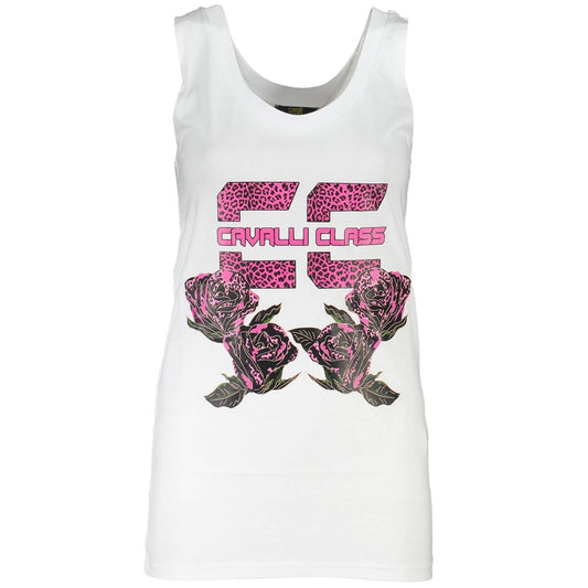 Cavalli Class Bianco Cotton Women T-Shirt - ClickThatClicks 