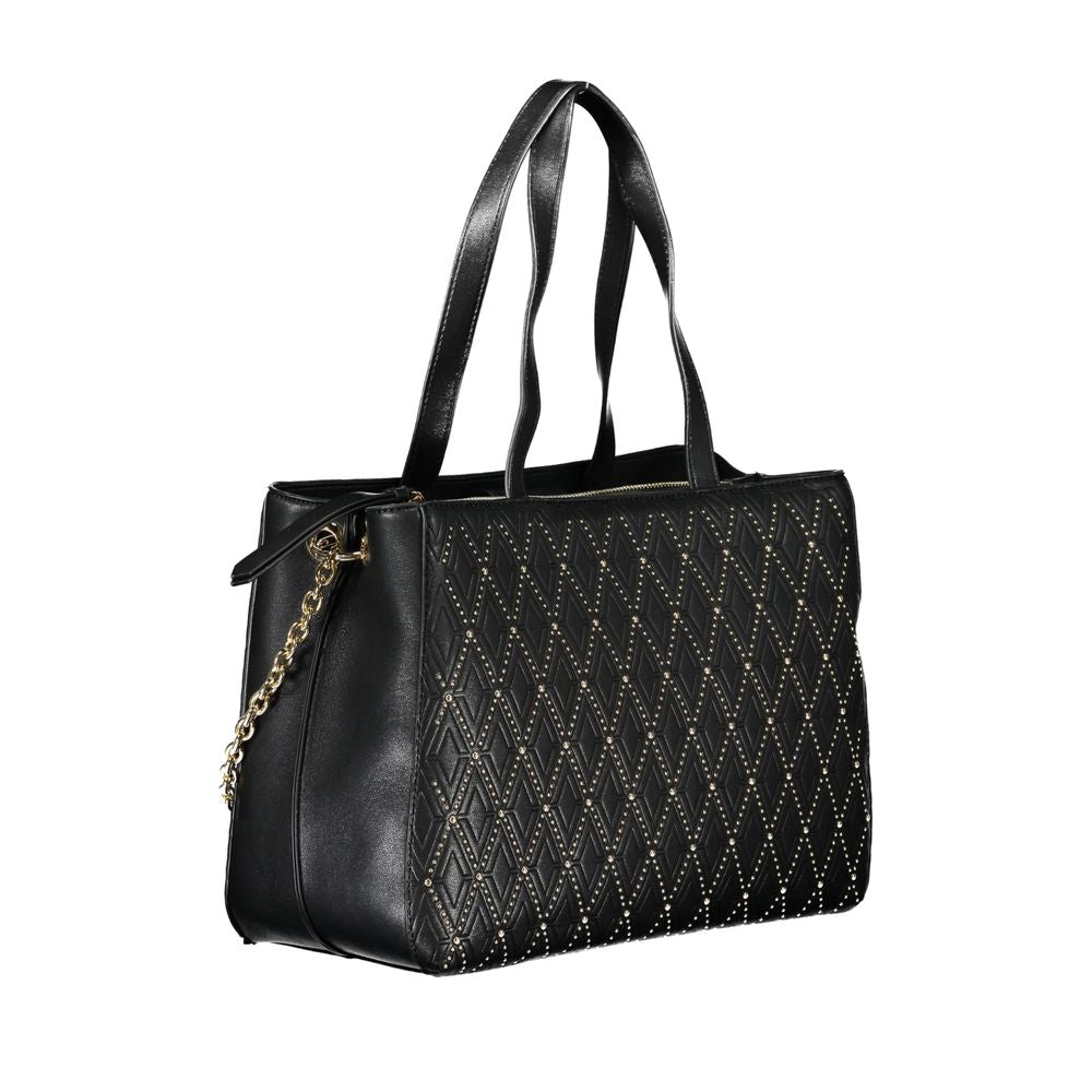 Mario Valentino Black Polyurethane Women Handbag - ClickThatClicks 