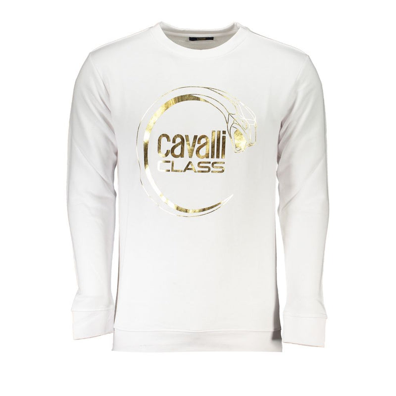 Cavalli Class White Cotton Men Sweater