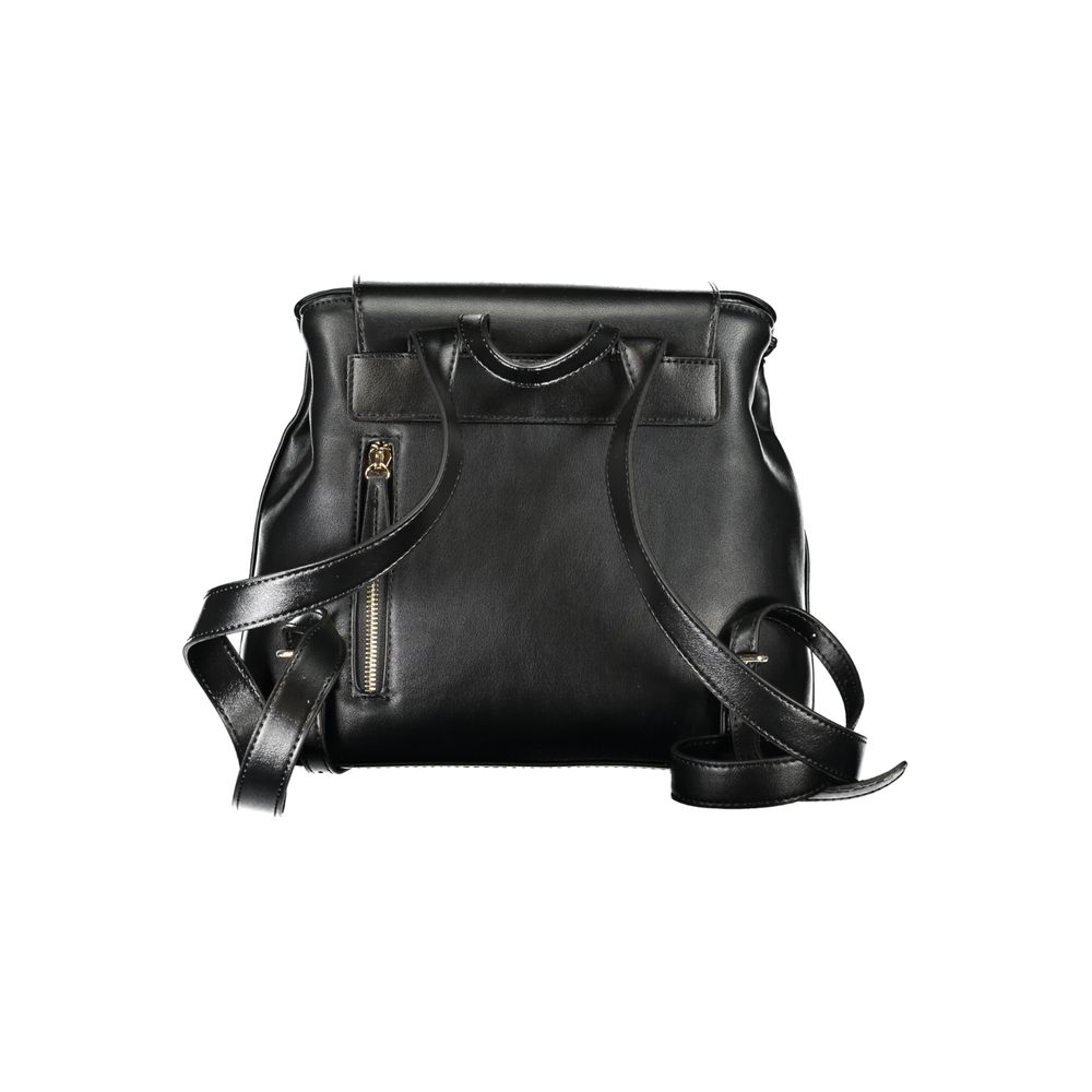 Mario Valentino Black Polyurethane Women Backpack - ClickThatClicks 