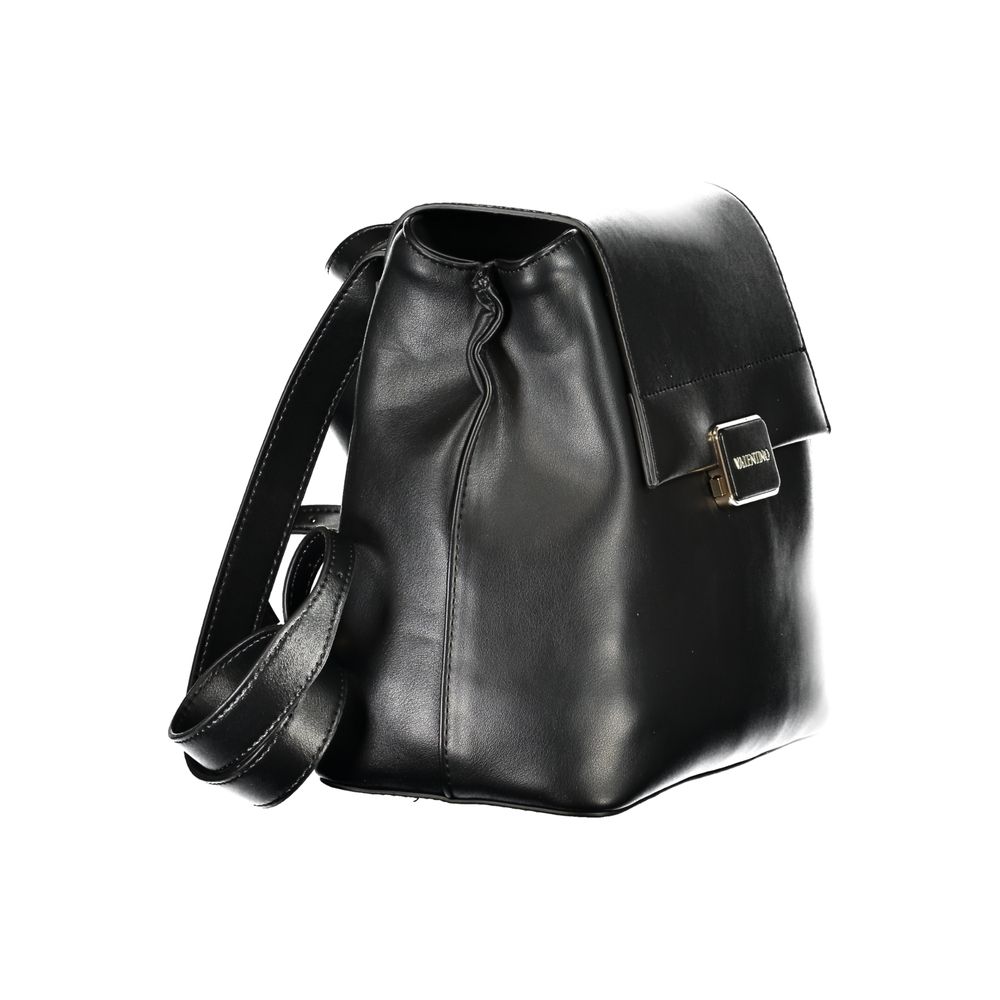 Mario Valentino Black Polyurethane Women Backpack - ClickThatClicks 