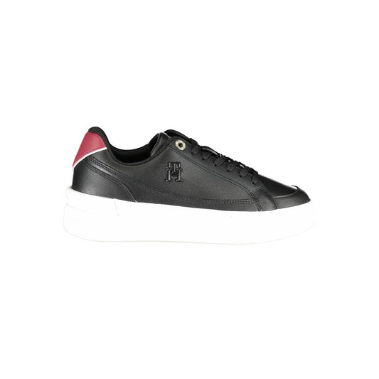 Tommy Hilfiger Black Leather Women Sneaker - ClickThatClicks 