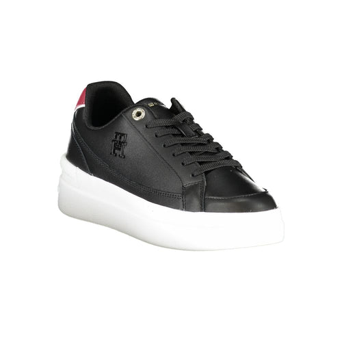 Tommy Hilfiger Black Leather Women Sneaker - ClickThatClicks 