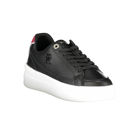 Tommy Hilfiger Black Leather Women Sneaker - ClickThatClicks 
