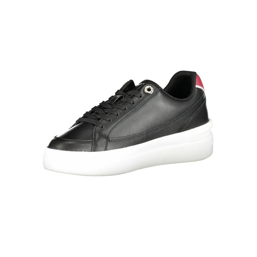 Tommy Hilfiger Black Leather Women Sneaker - ClickThatClicks 