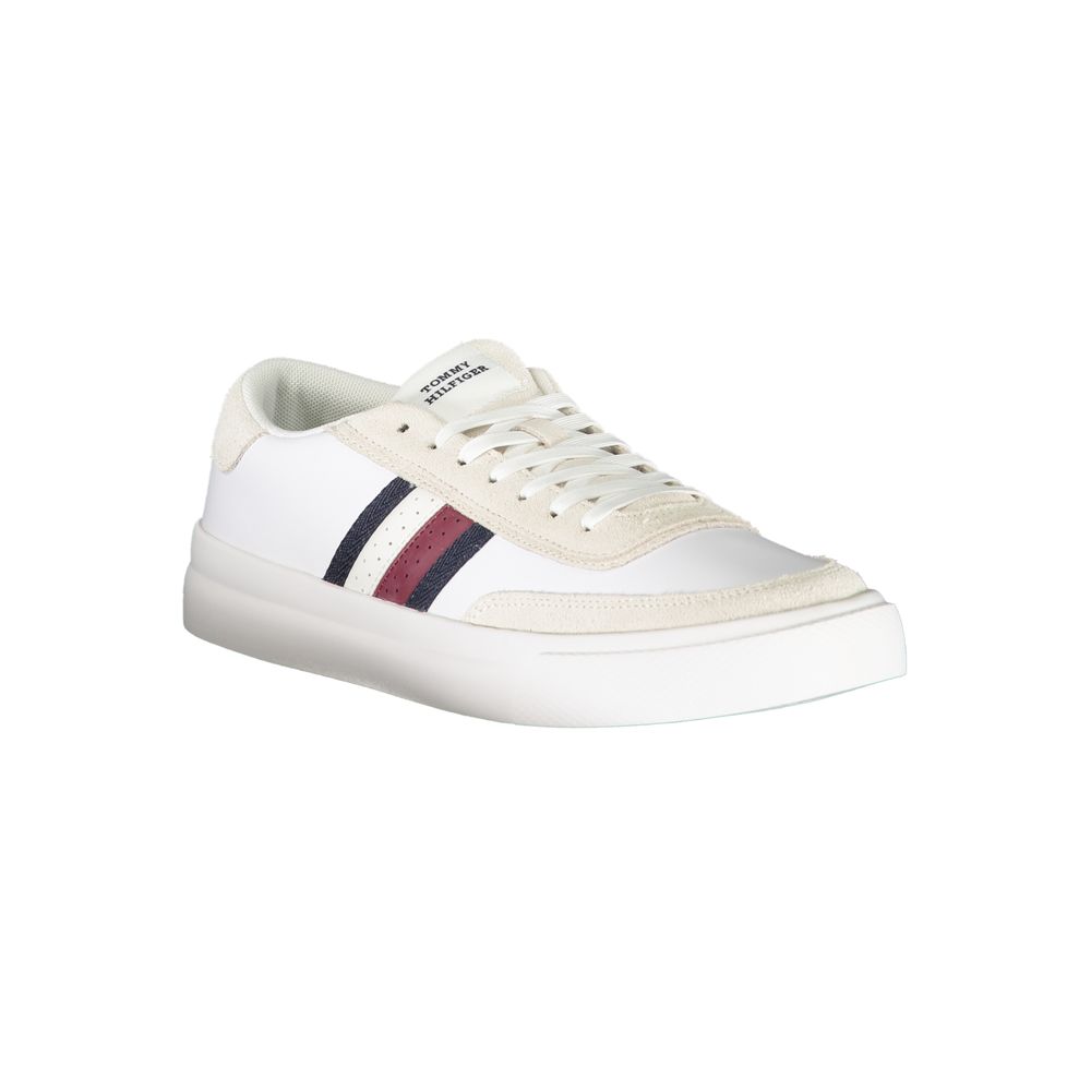 Tommy Hilfiger White Leather Men Sneaker - ClickThatClicks 