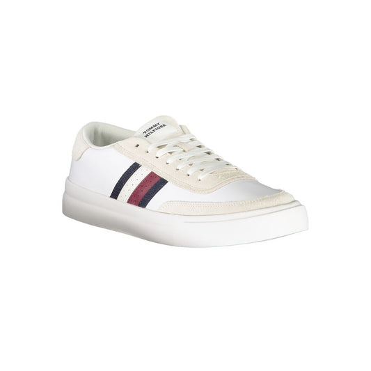 Tommy Hilfiger White Leather Men Sneaker - ClickThatClicks 