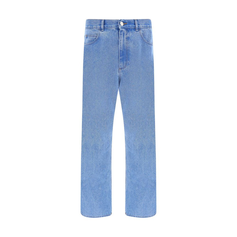Marni Light Blue Cotton Straight-Leg Jeans