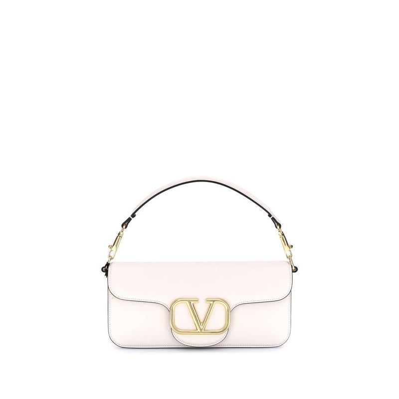 Valentino Garavani White Calf Leather Bos Taurus Shoulder Bag