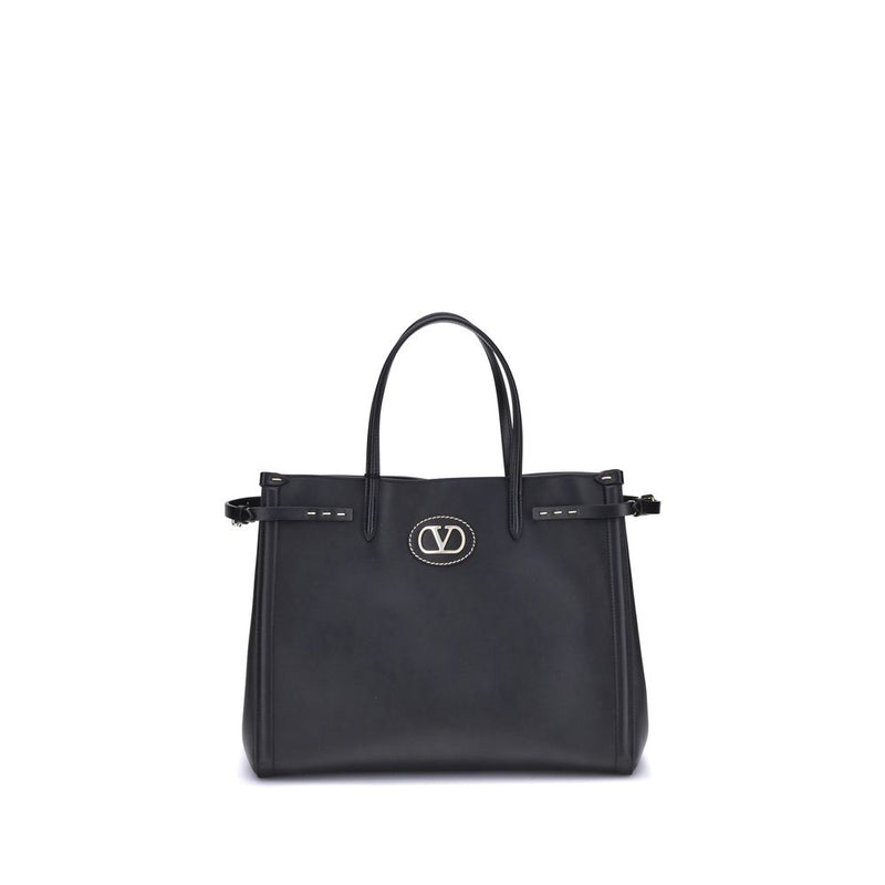 Valentino Garavani Black Calf Leather Bos Taurus Shoulder Bag