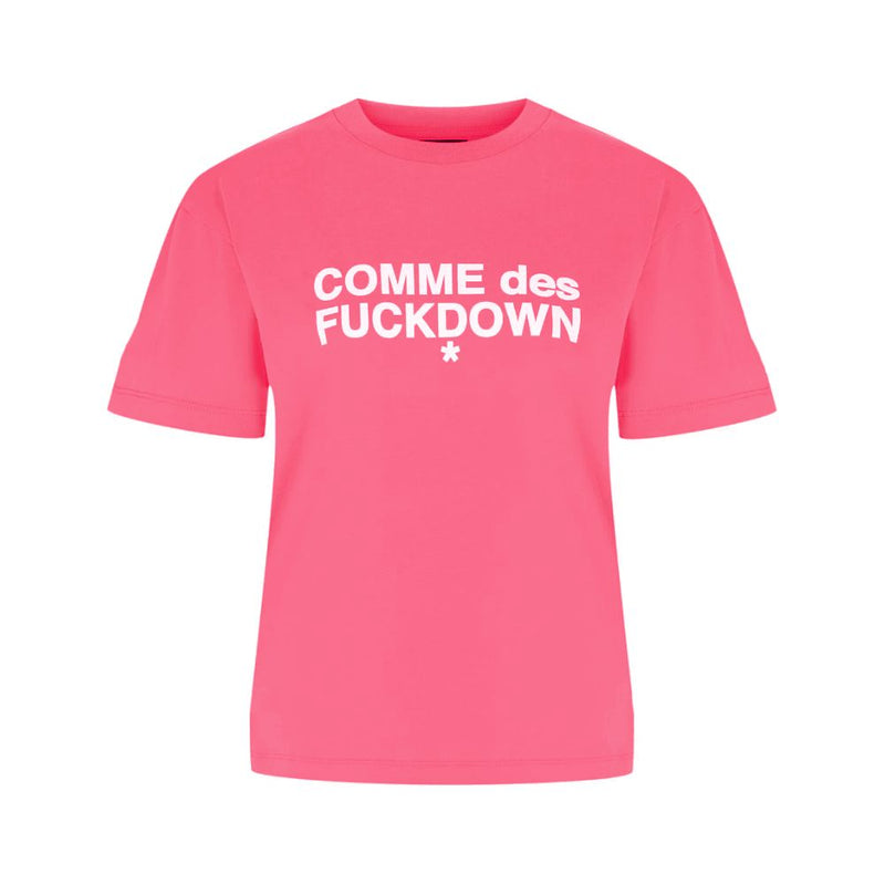 Comme Des Fuckdown Pink Cotton Women T-Shirt