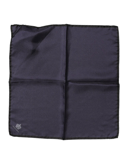 Dolce & Gabbana Blue DG Crown Silk Square Men Foulard Scarf - ClickThatClicks 