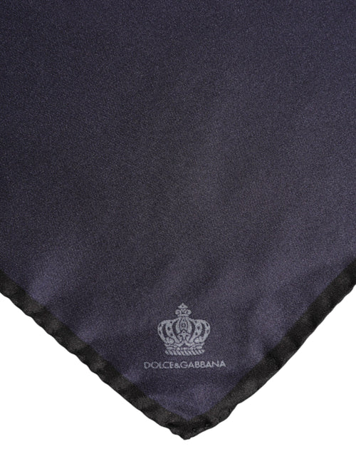 Dolce & Gabbana Blue DG Crown Silk Square Men Foulard Scarf - ClickThatClicks 