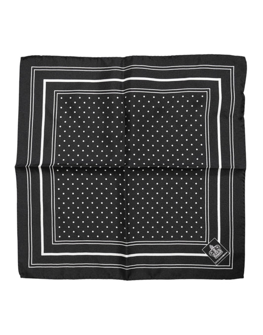 Dolce & Gabbana Black White Polka Dot Men Foulard Scarf - ClickThatClicks 