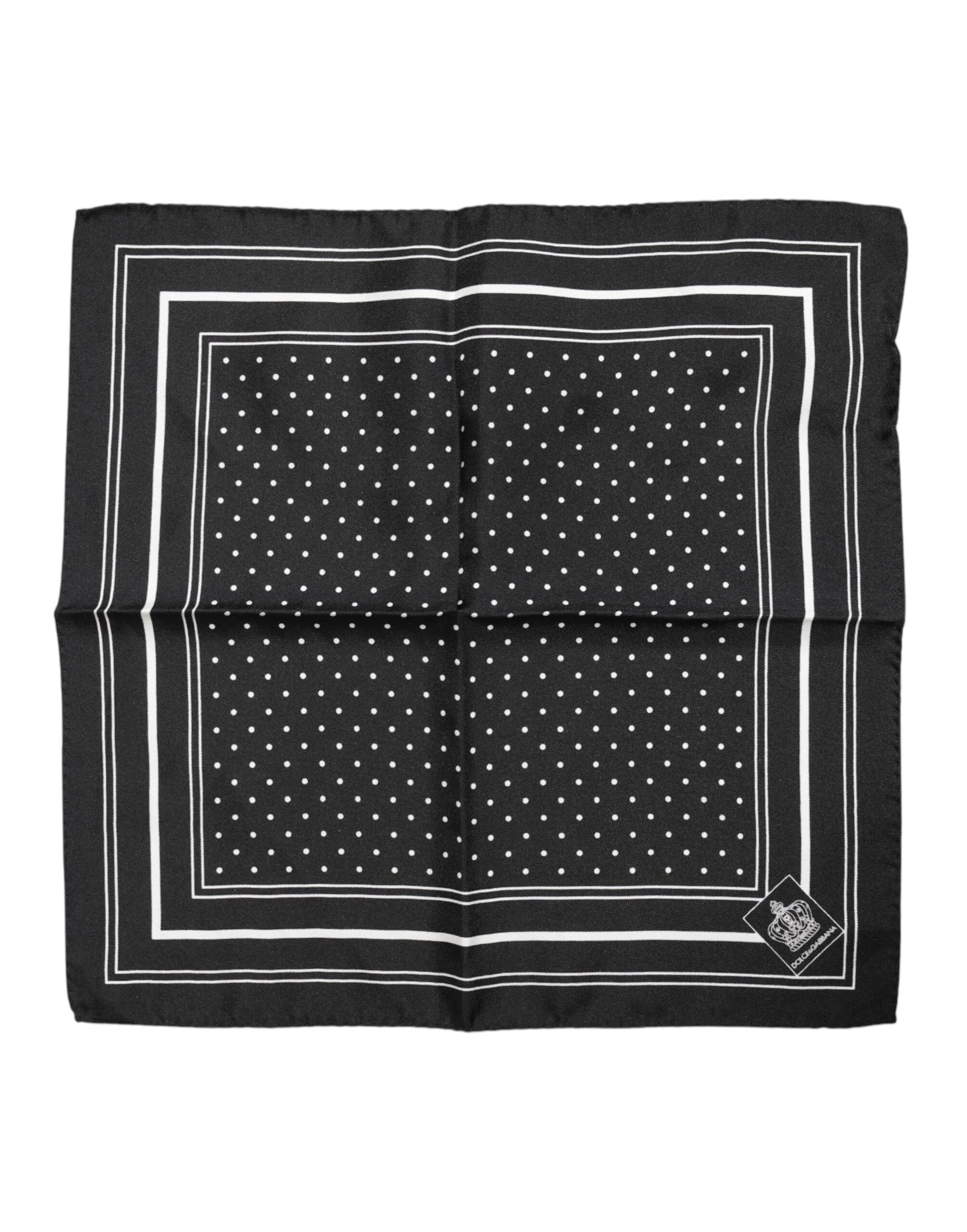 Dolce & Gabbana Black White Polka Dot Men Foulard Scarf - ClickThatClicks 