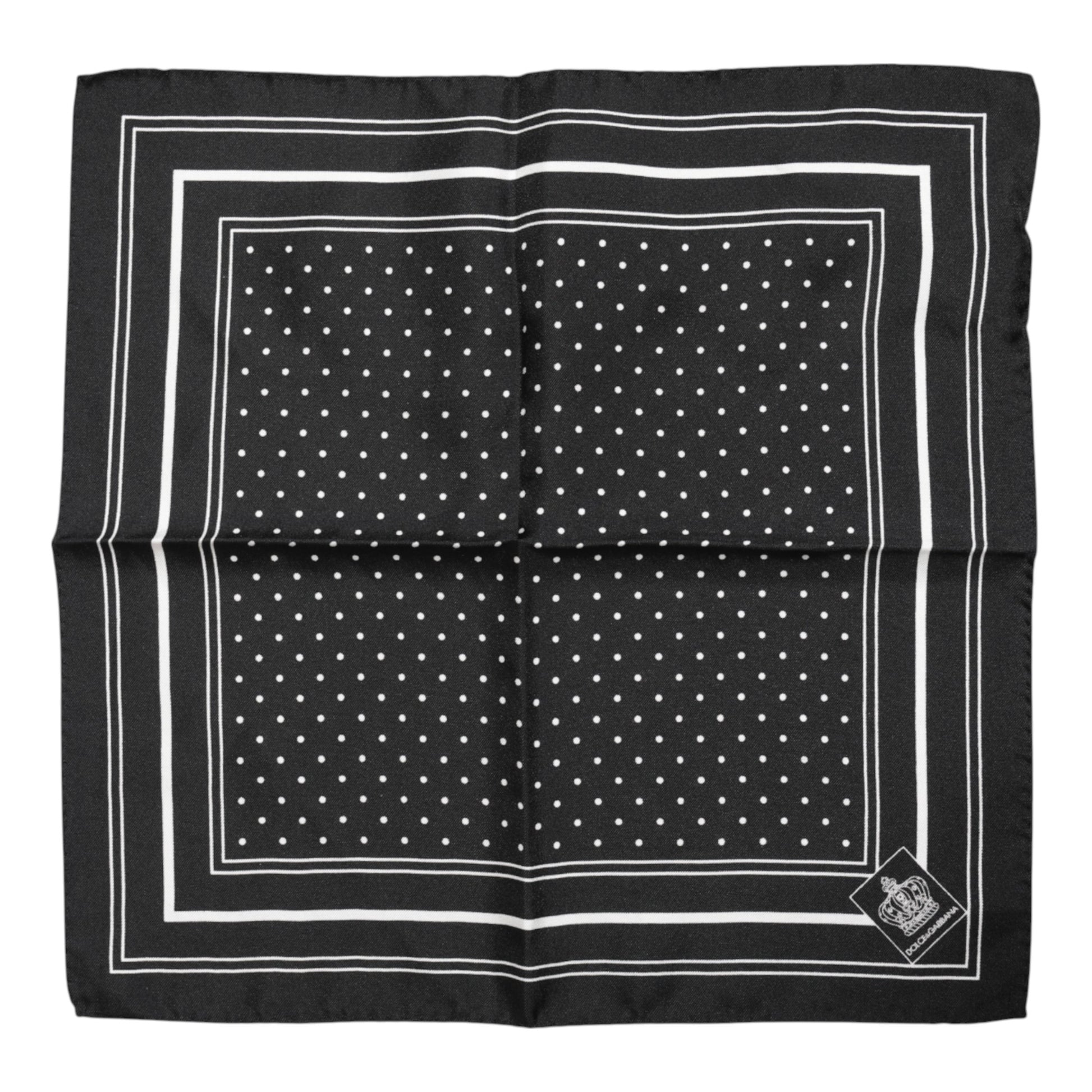 Dolce & Gabbana Black White Polka Dot Men Foulard Scarf - ClickThatClicks 