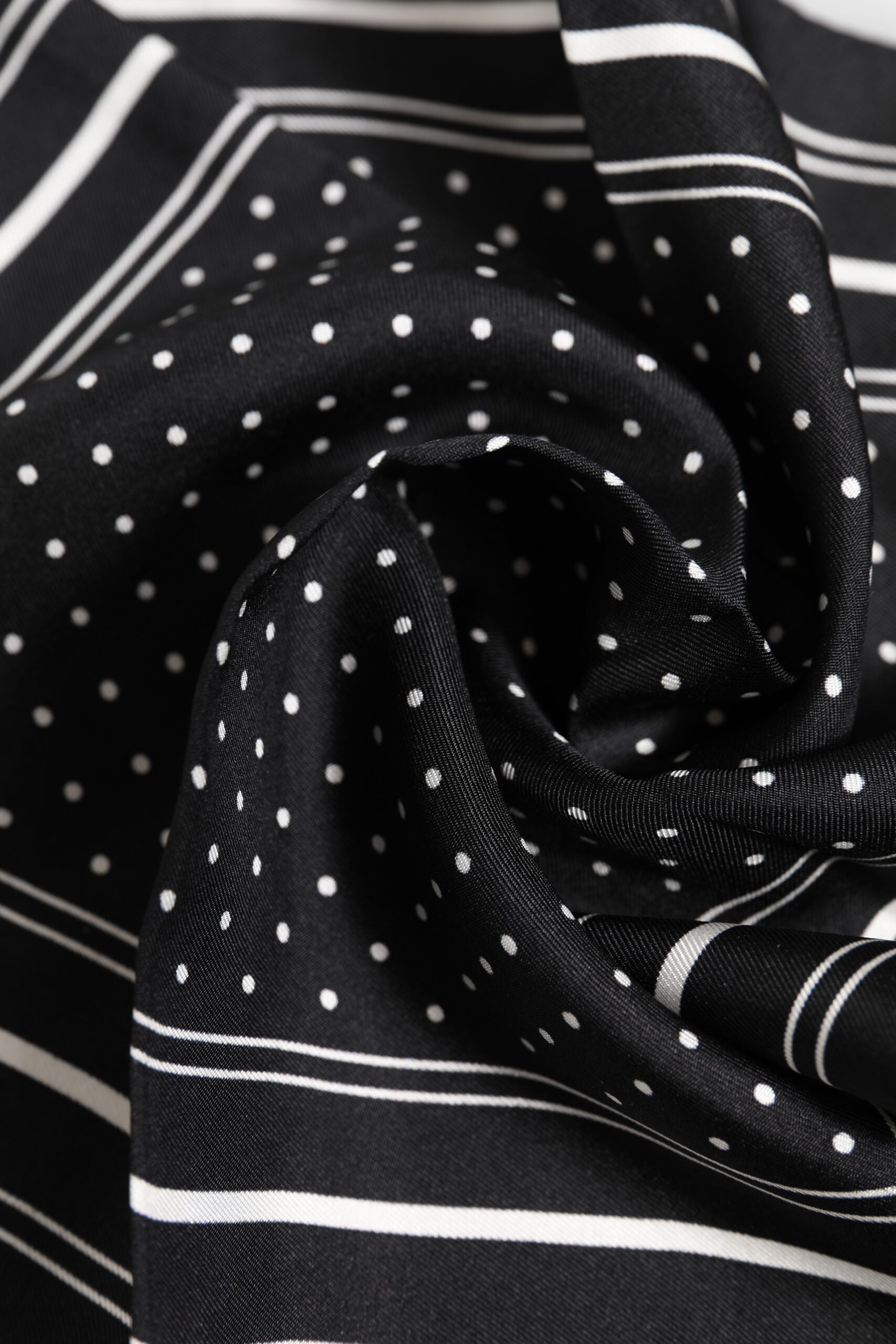 Dolce & Gabbana Black White Polka Dot Men Foulard Scarf - ClickThatClicks 