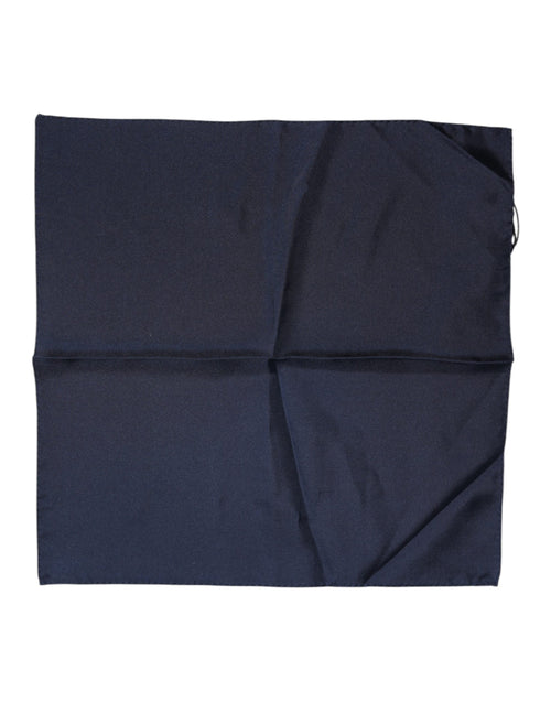 Dolce & Gabbana Dark Blue Silk Square Men Foulard Scarf - ClickThatClicks 