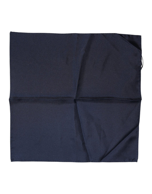 Dolce & Gabbana Dark Blue Silk Square Men Foulard Scarf - ClickThatClicks 