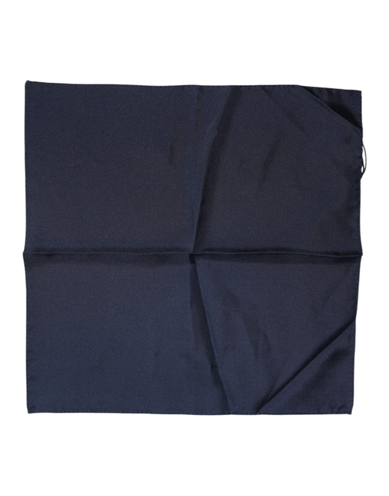 Dolce & Gabbana Dark Blue Silk Square Men Foulard Scarf