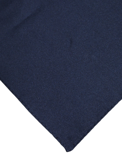 Dolce & Gabbana Dark Blue Silk Square Men Foulard Scarf - ClickThatClicks 