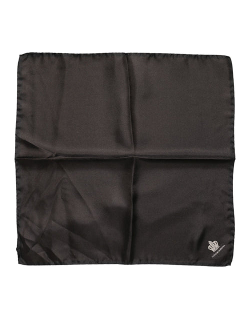 Dolce & Gabbana Brown DG Crown Silk Square Men Foulard Scarf - ClickThatClicks 