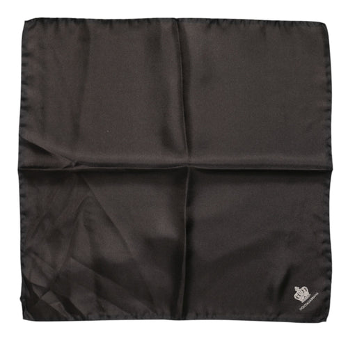 Dolce & Gabbana Brown DG Crown Silk Square Men Foulard Scarf - ClickThatClicks 