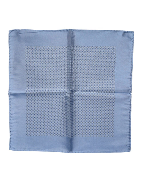 Dolce & Gabbana Light Blue Silk Square Men Foulard Scarf - ClickThatClicks 