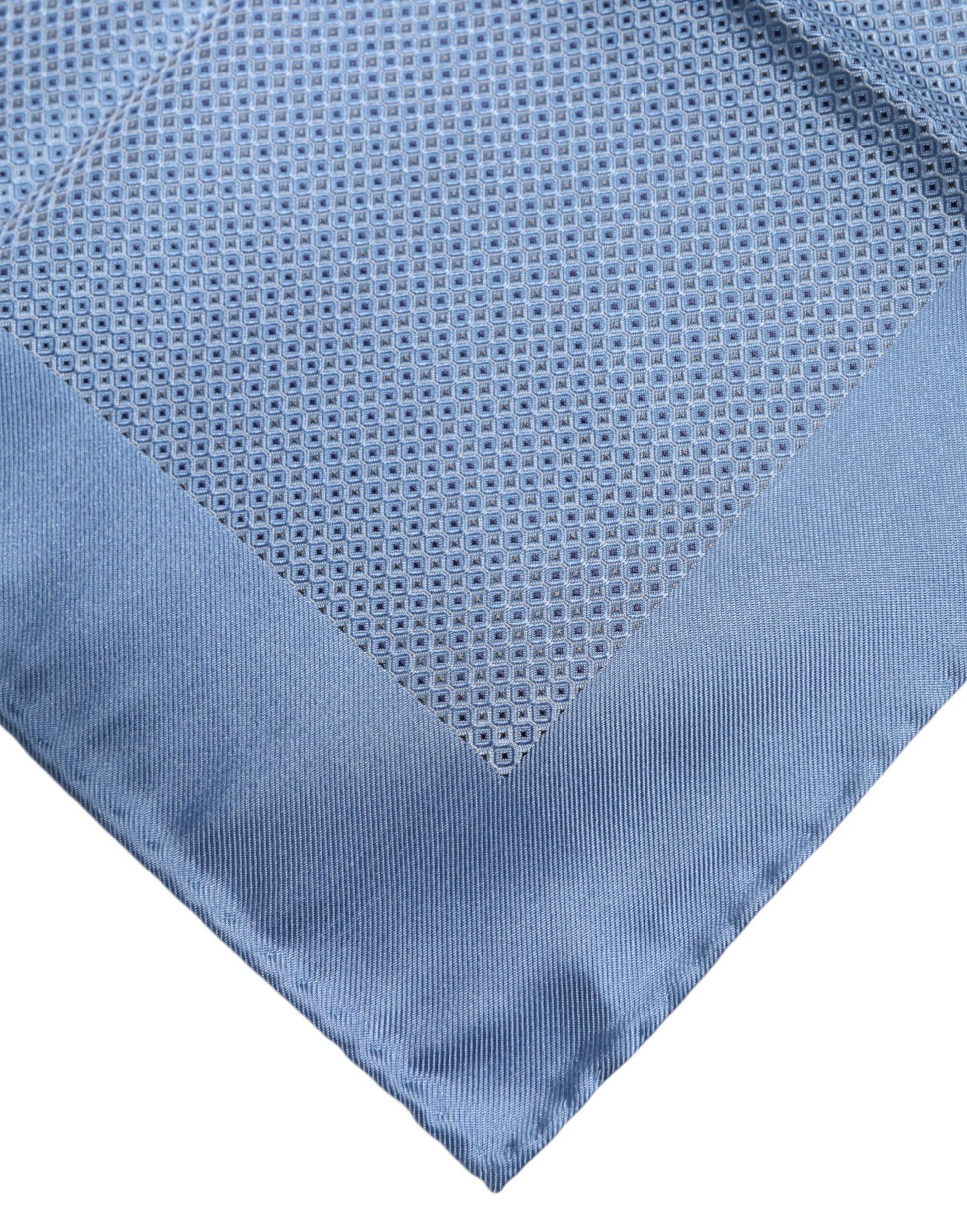 Dolce & Gabbana Light Blue Silk Square Men Foulard Scarf - ClickThatClicks 
