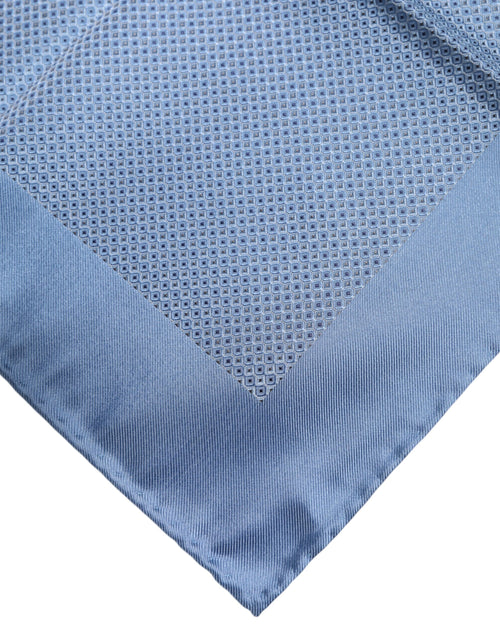 Dolce & Gabbana Light Blue Silk Square Men Foulard Scarf - ClickThatClicks 