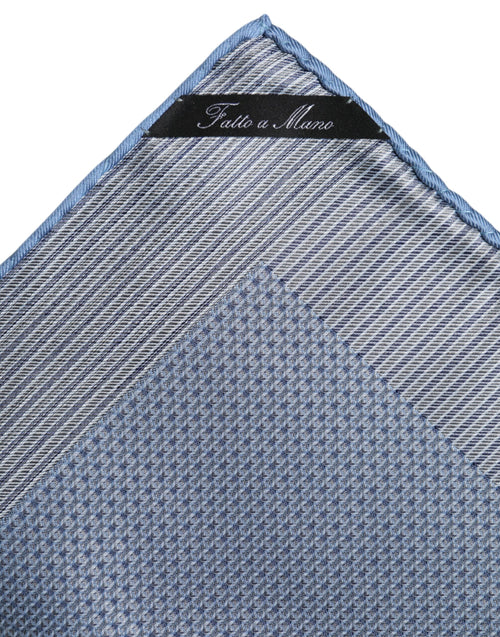 Dolce & Gabbana Light Blue Silk Square Men Foulard Scarf - ClickThatClicks 
