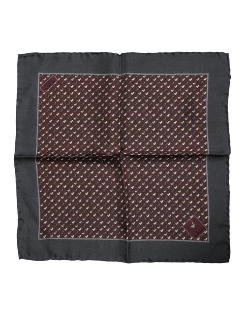 Dolce & Gabbana Maroon Cocktail Silk Square Foulard Scarf - ClickThatClicks 