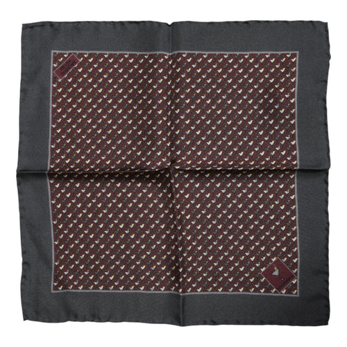 Dolce & Gabbana Maroon Cocktail Silk Square Foulard Scarf - ClickThatClicks 