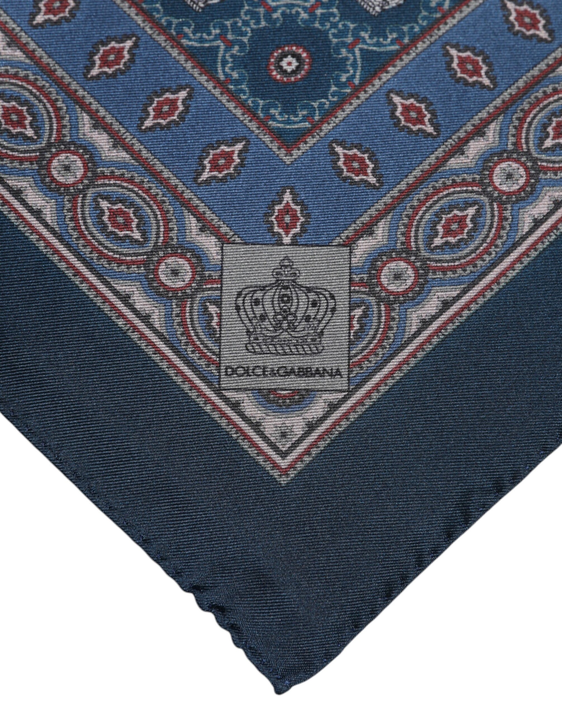Dolce & Gabbana Blue Printed Silk Square Men Foulard Scarf - ClickThatClicks 