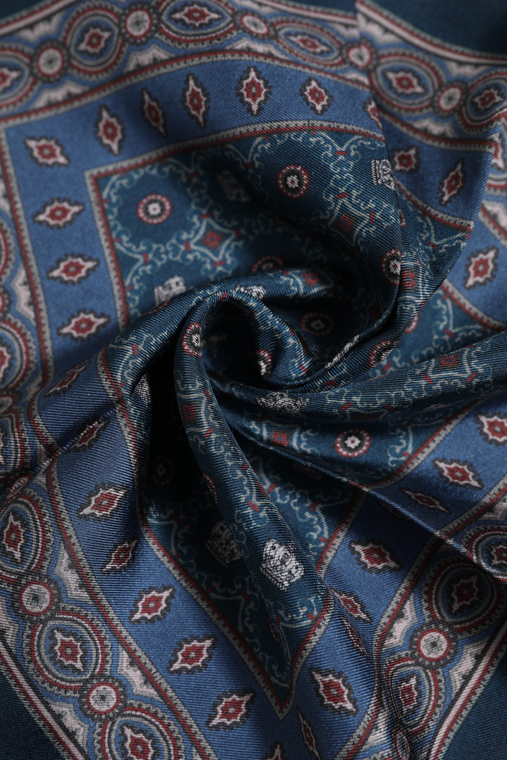 Dolce & Gabbana Blue Printed Silk Square Men Foulard Scarf - ClickThatClicks 