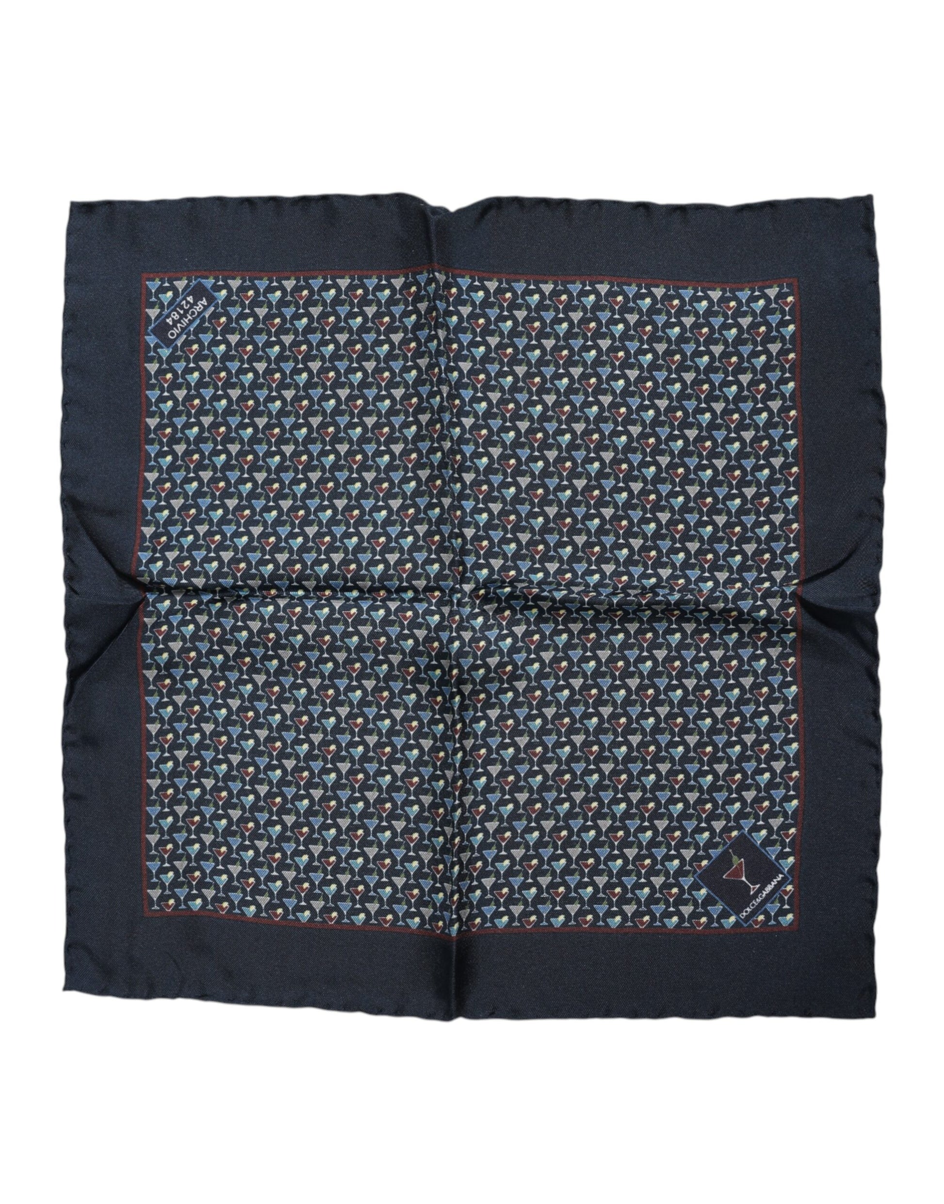 Dolce & Gabbana Blue Cocktail Silk Square Foulard Scarf - ClickThatClicks 