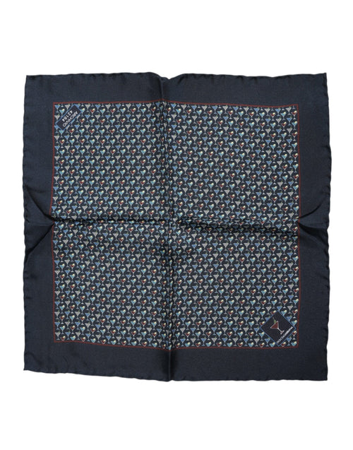 Dolce & Gabbana Blue Cocktail Silk Square Foulard Scarf - ClickThatClicks 