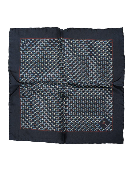 Dolce & Gabbana Blue Cocktail Silk Square Foulard Scarf - ClickThatClicks 