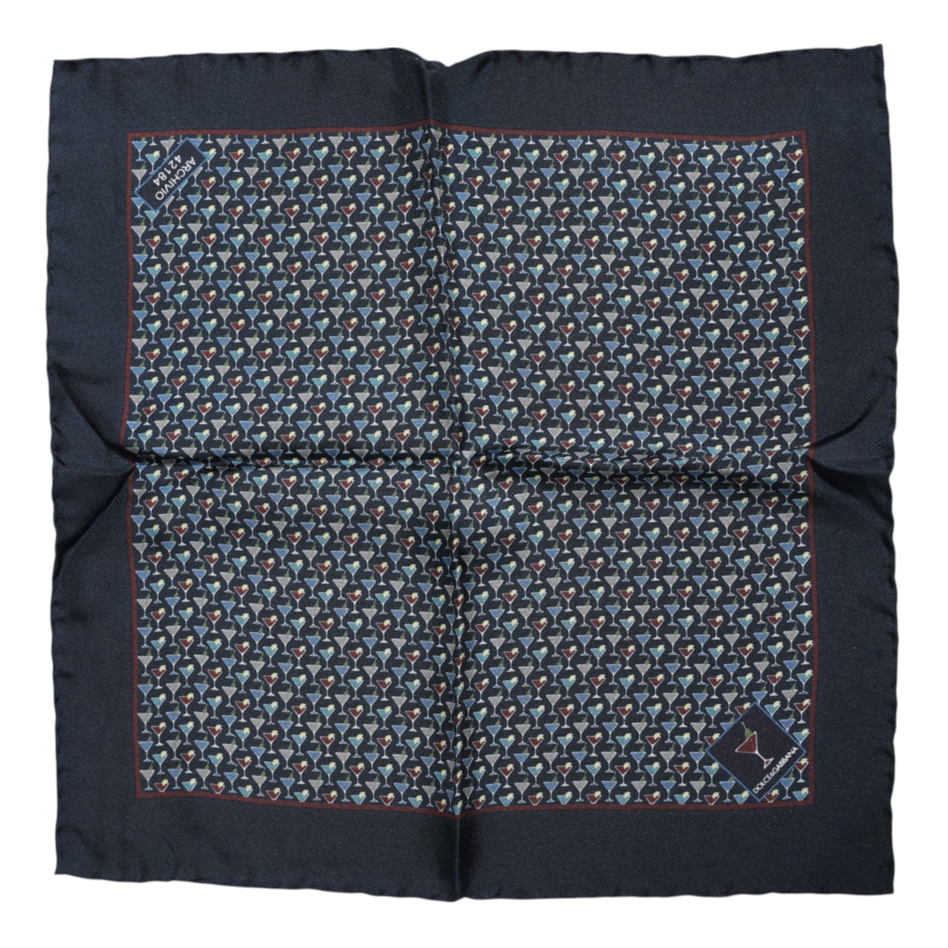 Dolce & Gabbana Blue Cocktail Silk Square Foulard Scarf - ClickThatClicks 
