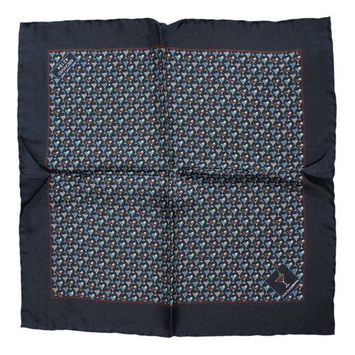 Dolce & Gabbana Blue Cocktail Silk Square Foulard Scarf - ClickThatClicks 