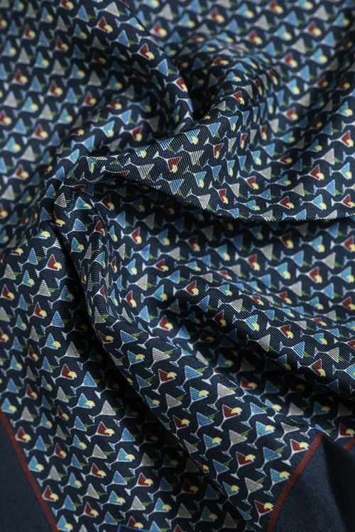Dolce & Gabbana Blue Cocktail Silk Square Foulard Scarf - ClickThatClicks 
