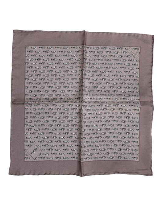 Dolce & Gabbana Brown Sea Horse Silk Square Foulard Scarf - ClickThatClicks 