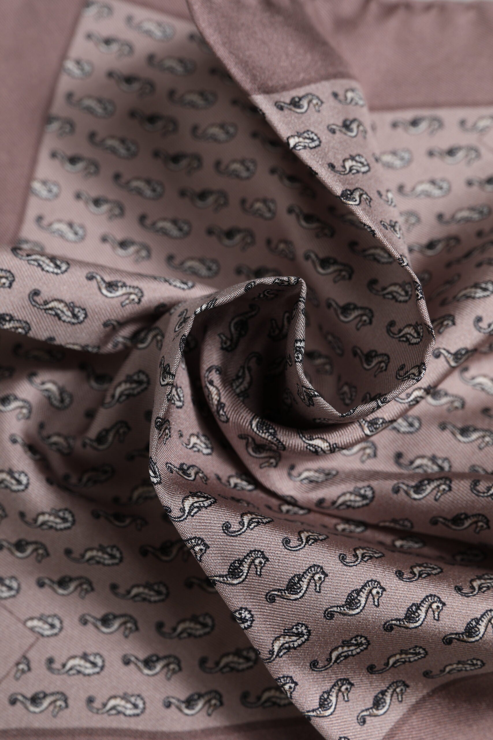 Dolce & Gabbana Brown Sea Horse Silk Square Foulard Scarf - ClickThatClicks 