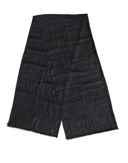 Dolce & Gabbana Dark Gray Cashmere Fringes Neck Warmer Scarf - ClickThatClicks 