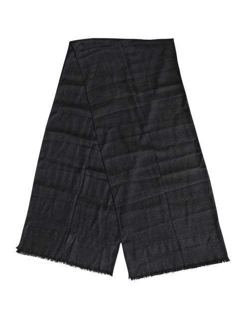 Dolce & Gabbana Dark Gray Cashmere Fringes Neck Warmer Scarf - ClickThatClicks 